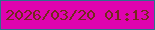 文字の大きさ：3、枠の色：2c718c、背景の色：de03af、文字の色：732a1c 無料ブログパーツのブログ時計