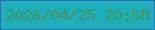 文字の大きさ：4、枠の色：2c71b4、背景の色：1fafba、文字の色：409464 無料ブログパーツのブログ時計