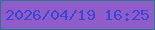 文字の大きさ：5、枠の色：2c7688、背景の色：905cc9、文字の色：3c44d3 無料ブログパーツのブログ時計