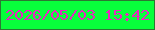 文字の大きさ：2、枠の色：2c7832、背景の色：08ff3b、文字の色：e926c0 無料ブログパーツのブログ時計