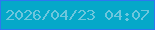 文字の大きさ：4、枠の色：2c78f0、背景の色：05a8c9、文字の色：6cc6dd 無料ブログパーツのブログ時計