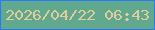 文字の大きさ：3、枠の色：2c79f6、背景の色：60a98e、文字の色：e2cb9d 無料ブログパーツのブログ時計