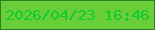 文字の大きさ：1、枠の色：2c801f、背景の色：6ace38、文字の色：0ecc2b 無料ブログパーツのブログ時計