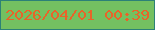 文字の大きさ：5、枠の色：2c8177、背景の色：74c061、文字の色：e96329 無料ブログパーツのブログ時計