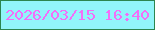 文字の大きさ：4、枠の色：2c854f、背景の色：91f5fa、文字の色：f36ef8 無料ブログパーツのブログ時計