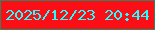 文字の大きさ：2、枠の色：2c855d、背景の色：fb0e15、文字の色：22ffff 無料ブログパーツのブログ時計