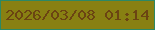 文字の大きさ：4、枠の色：2c8864、背景の色：888012、文字の色：6b4412 無料ブログパーツのブログ時計