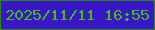 文字の大きさ：3、枠の色：2c8915、背景の色：3917c8、文字の色：42c108 無料ブログパーツのブログ時計