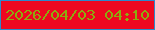 文字の大きさ：2、枠の色：2c89cb、背景の色：ee0820、文字の色：8cab0f 無料ブログパーツのブログ時計