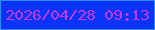 文字の大きさ：5、枠の色：2c8cf6、背景の色：0b33f7、文字の色：c238e3 無料ブログパーツのブログ時計