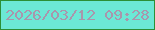 文字の大きさ：4、枠の色：2c8f37、背景の色：6ce8d6、文字の色：a996ac 無料ブログパーツのブログ時計