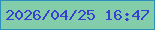 文字の大きさ：1、枠の色：2c90ba、背景の色：84cdab、文字の色：3840d4 無料ブログパーツのブログ時計