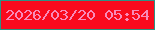 文字の大きさ：1、枠の色：2c9284、背景の色：f90a1d、文字の色：f88ab9 無料ブログパーツのブログ時計