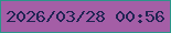 文字の大きさ：3、枠の色：2c958a、背景の色：a45ea6、文字の色：212454 無料ブログパーツのブログ時計