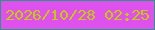 文字の大きさ：4、枠の色：2c9685、背景の色：df51ed、文字の色：c6ca09 無料ブログパーツのブログ時計
