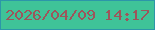 文字の大きさ：2、枠の色：2c96a9、背景の色：3fc398、文字の色：9d555b 無料ブログパーツのブログ時計