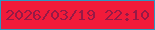 文字の大きさ：2、枠の色：2c98c0、背景の色：f11b3a、文字の色：961a46 無料ブログパーツのブログ時計