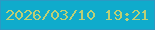文字の大きさ：4、枠の色：2c99c3、背景の色：0fabcc、文字の色：bccf76 無料ブログパーツのブログ時計