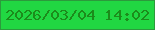 文字の大きさ：1、枠の色：2c9a3c、背景の色：21d742、文字の色：1c8c1b 無料ブログパーツのブログ時計