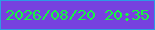 文字の大きさ：1、枠の色：2c9be4、背景の色：7741df、文字の色：18f73f 無料ブログパーツのブログ時計