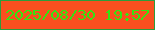 文字の大きさ：1、枠の色：2c9c3c、背景の色：f94f1f、文字の色：33e511 無料ブログパーツのブログ時計