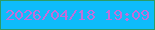文字の大きさ：5、枠の色：2c9c66、背景の色：0ebcfa、文字の色：c26eda 無料ブログパーツのブログ時計