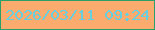 文字の大きさ：2、枠の色：2c9e68、背景の色：fcab6e、文字の色：66cfdf 無料ブログパーツのブログ時計
