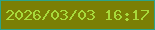 文字の大きさ：5、枠の色：2ca388、背景の色：7b7f04、文字の色：a8d93a 無料ブログパーツのブログ時計