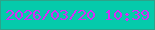 文字の大きさ：5、枠の色：2ca38a、背景の色：05caab、文字の色：d42df5 無料ブログパーツのブログ時計
