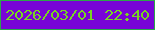 文字の大きさ：1、枠の色：2ca64a、背景の色：7804d7、文字の色：78d621 無料ブログパーツのブログ時計