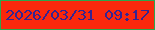 文字の大きさ：5、枠の色：2ca64d、背景の色：fb280c、文字の色：352491 無料ブログパーツのブログ時計