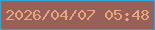 文字の大きさ：2、枠の色：2ca8dd、背景の色：996057、文字の色：e6a780 無料ブログパーツのブログ時計