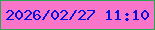 文字の大きさ：1、枠の色：2ca950、背景の色：f875c9、文字の色：0211e0 無料ブログパーツのブログ時計
