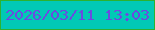 文字の大きさ：1、枠の色：2cb22f、背景の色：01c9b5、文字の色：6b4be0 無料ブログパーツのブログ時計