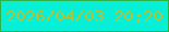 文字の大きさ：1、枠の色：2cb347、背景の色：05f0d6、文字の色：b2c338 無料ブログパーツのブログ時計