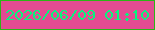 文字の大きさ：2、枠の色：2cb516、背景の色：e34b92、文字の色：06f57e 無料ブログパーツのブログ時計