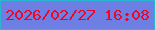 文字の大きさ：2、枠の色：2cb5d3、背景の色：6e7fe4、文字の色：ee0528 無料ブログパーツのブログ時計