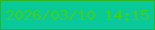 文字の大きさ：5、枠の色：2cb625、背景の色：09c99a、文字の色：3dd01f 無料ブログパーツのブログ時計