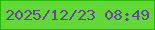 文字の大きさ：2、枠の色：2cb705、背景の色：62d936、文字の色：644897 無料ブログパーツのブログ時計