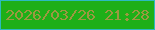 文字の大きさ：5、枠の色：2cbac0、背景の色：1eaf18、文字の色：9c9841 無料ブログパーツのブログ時計