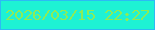 文字の大きさ：2、枠の色：2cbaf5、背景の色：1ef2d4、文字の色：8dec57 無料ブログパーツのブログ時計