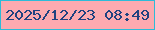 文字の大きさ：1、枠の色：2cbbd8、背景の色：fcaab0、文字の色：204280 無料ブログパーツのブログ時計