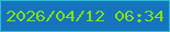 文字の大きさ：3、枠の色：2cbece、背景の色：1673be、文字の色：7de11a 無料ブログパーツのブログ時計
