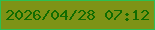 文字の大きさ：4、枠の色：2cbf53、背景の色：7e9316、文字の色：126c01 無料ブログパーツのブログ時計