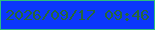 文字の大きさ：3、枠の色：2cbf7e、背景の色：0b37fc、文字の色：276739 無料ブログパーツのブログ時計