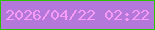 文字の大きさ：1、枠の色：2cc102、背景の色：b477da、文字の色：f89bf6 無料ブログパーツのブログ時計