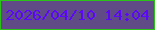 文字の大きさ：5、枠の色：2cc217、背景の色：614b86、文字の色：5a08f7 無料ブログパーツのブログ時計