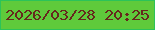文字の大きさ：3、枠の色：2cc359、背景の色：5fca3b、文字の色：66291d 無料ブログパーツのブログ時計