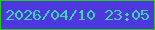 文字の大きさ：3、枠の色：2cc81c、背景の色：4d37de、文字の色：3bd9ae 無料ブログパーツのブログ時計
