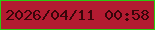 文字の大きさ：1、枠の色：2cc911、背景の色：b31b31、文字の色：38060a 無料ブログパーツのブログ時計